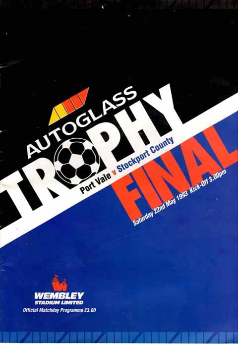 Autoglass Trophy final programme 1993