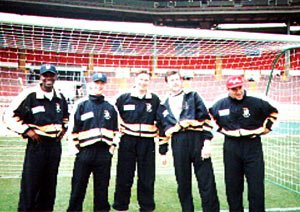 Port Vale players at Wembley stadium ahead of the Autoglass Trophy final