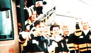 Port Vale players at Wembley stadium ahead of the Autoglass Trophy final