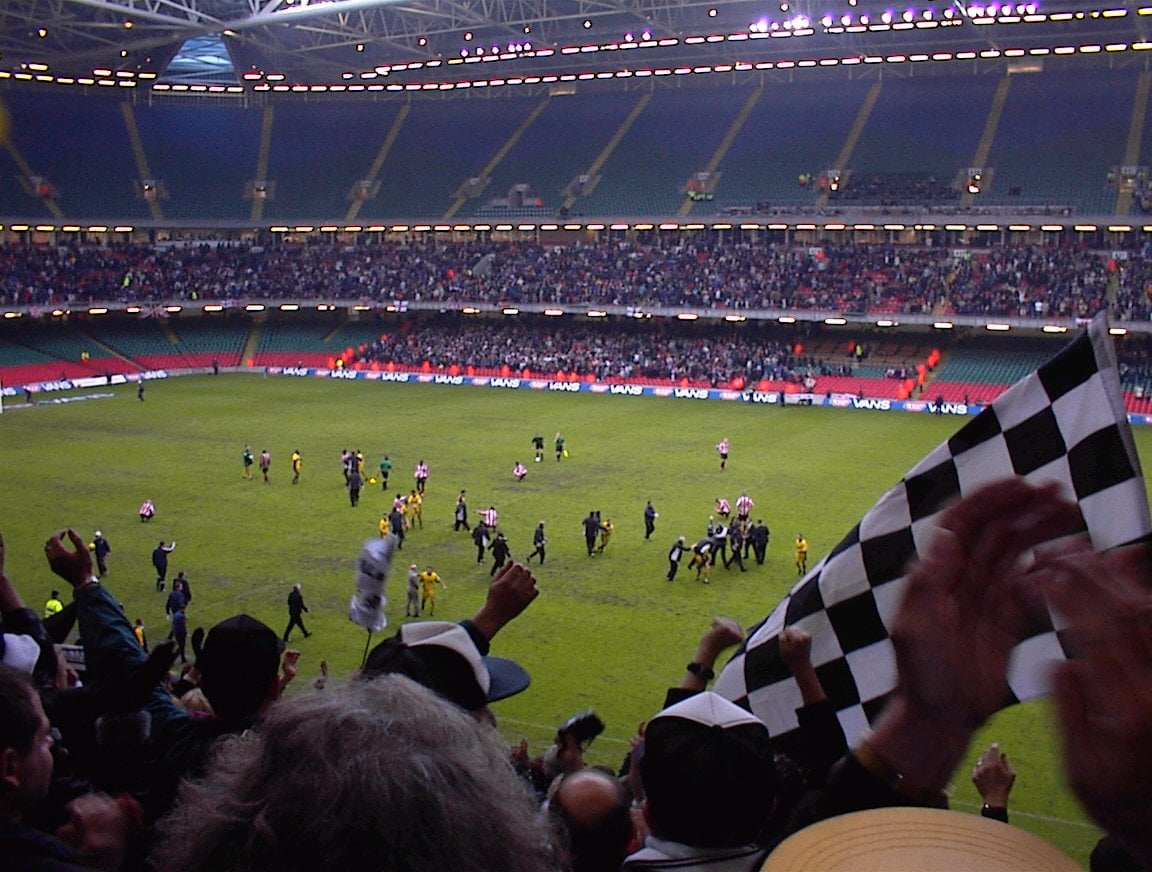 Port Vale fans at the Millennium stadium for the 2001 LDV Vans Trophy final