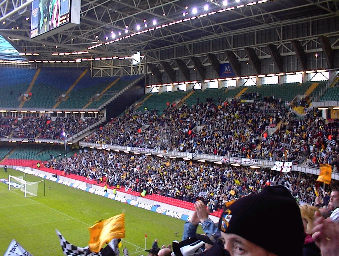 Port Vale fans at the Millennium stadium for the 2001 LDV Vans Trophy final