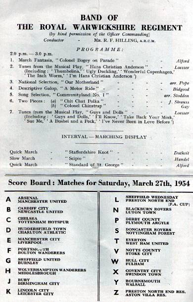 Port Vale v West Brom, 1954 FA Cup semi-final programme