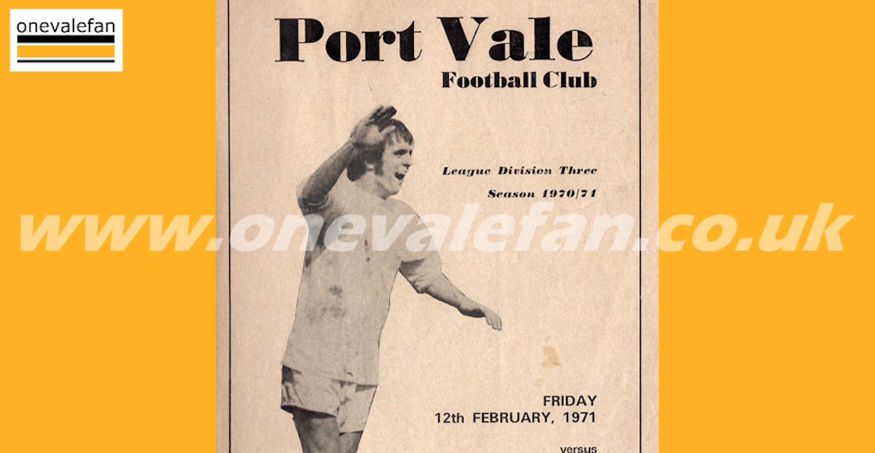 Read the Port Vale v Bradford programme, 1971