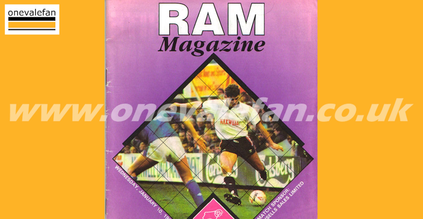 The Derby County v Port Vale FA Cup replay programme, 1990