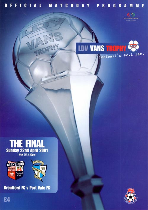 The LDV Vans Trophy Final programme 2001