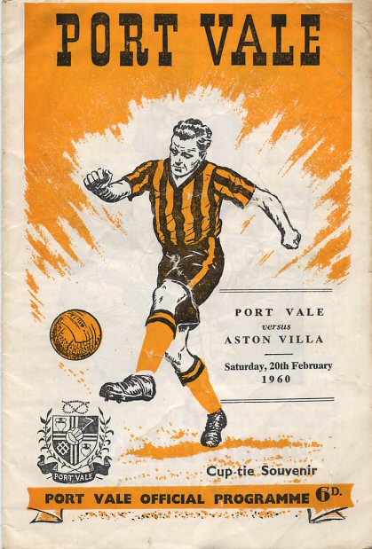 Port Vale v Aston Villa 1960 programme front cover