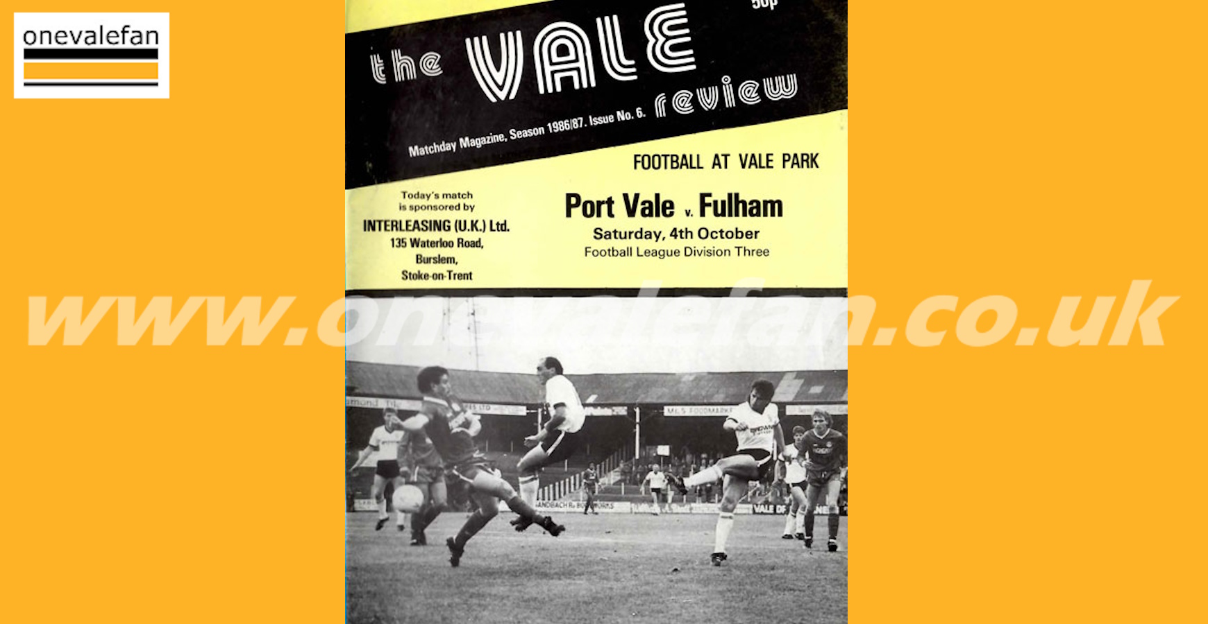 Read the Port Vale v Fulham programme, 1986