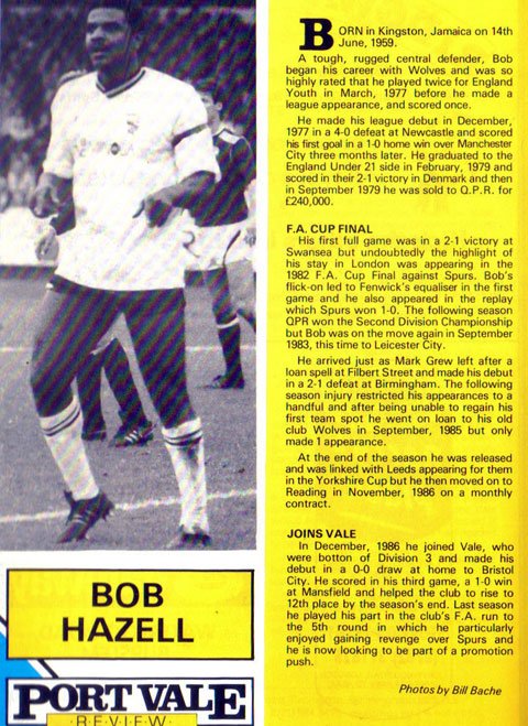 Bob Hazell programme feature