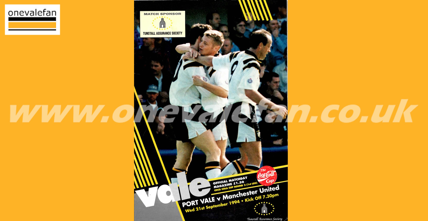 Read the Port Vale v Man Utd programme, 1994