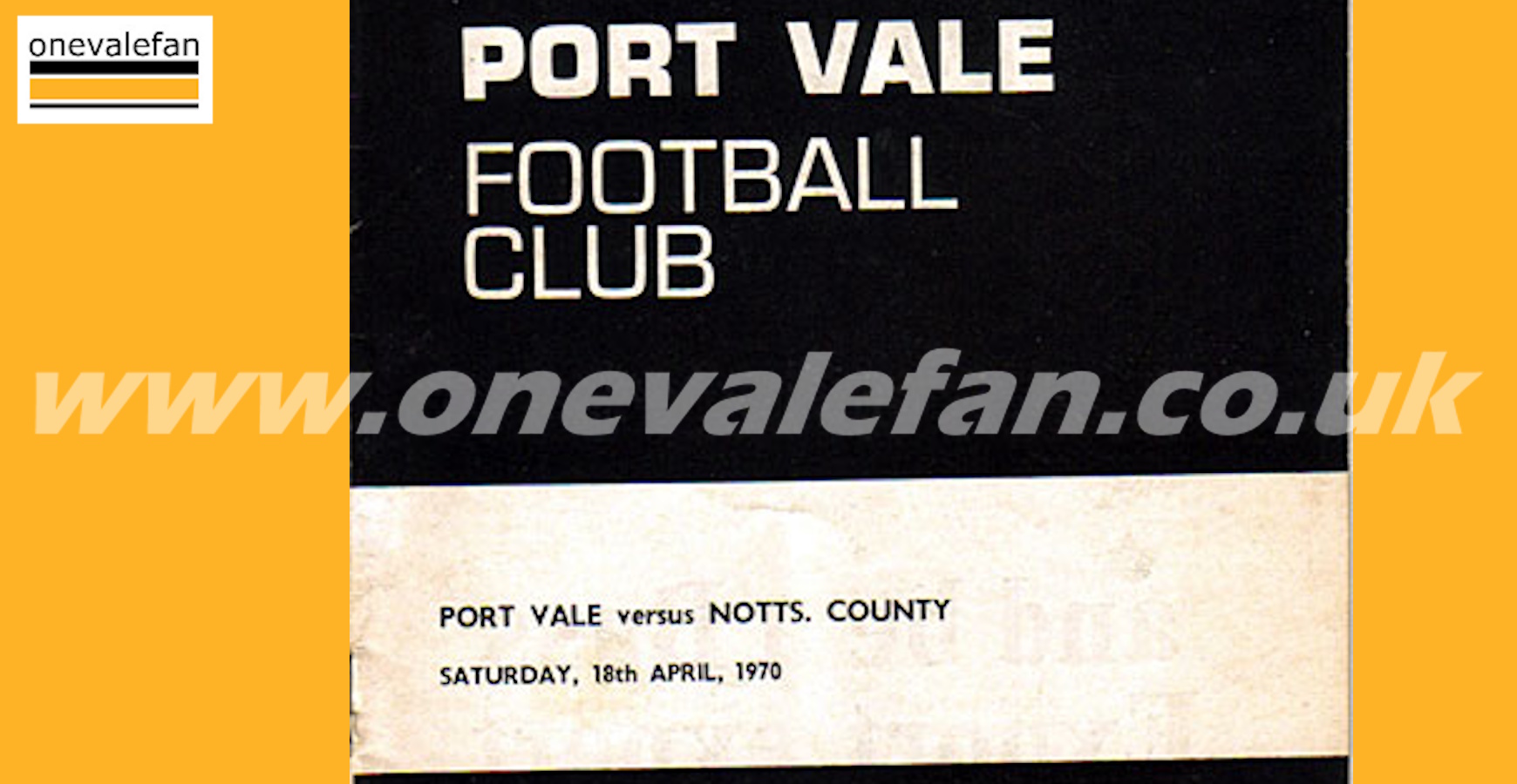 Read the Port Vale v Notts County programme, 1970