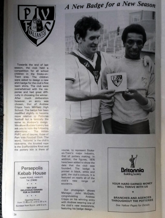 1982 Port Vale souvenir programme