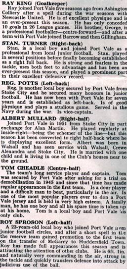 Port Vale v West Brom, 1954 FA Cup semi-final programme