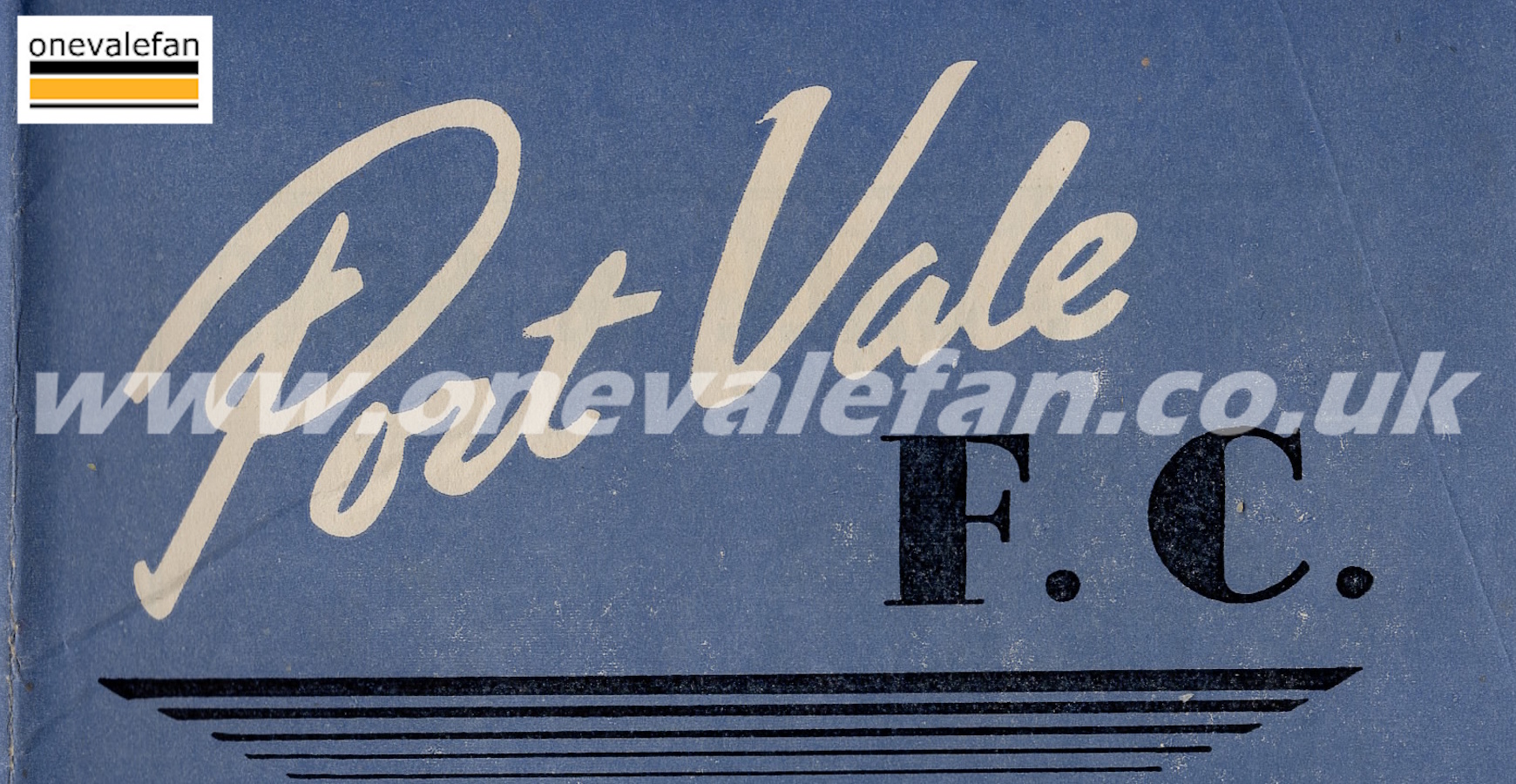 Look through the Port Vale v Reading programme from 1951