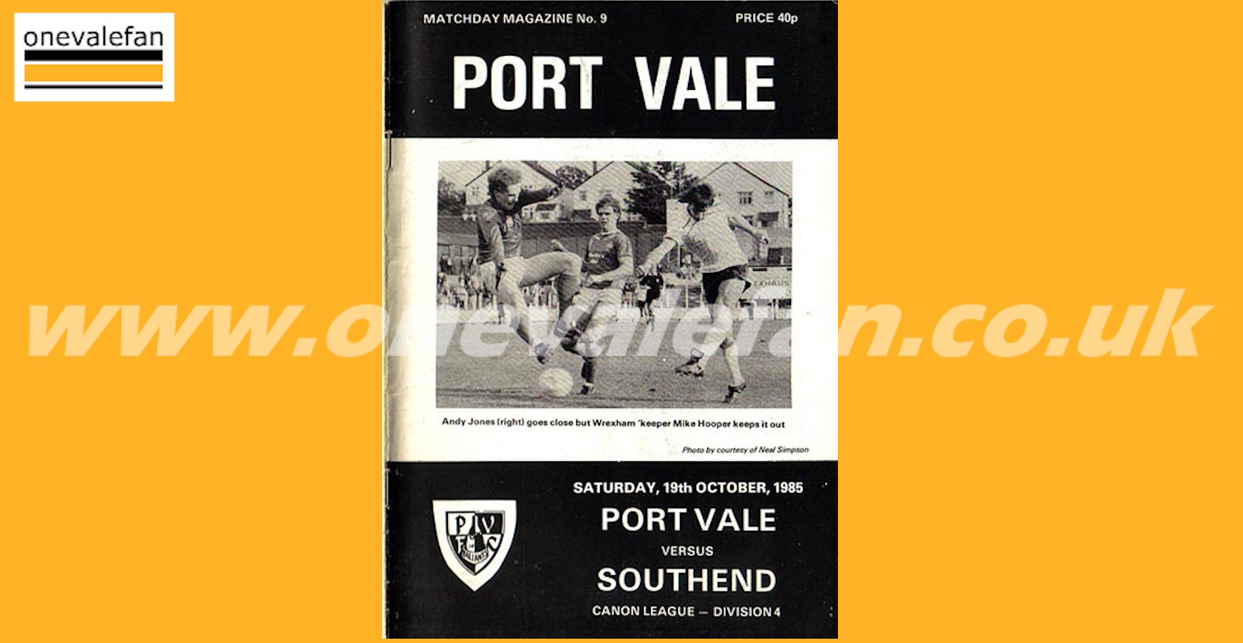 Read the Port Vale v Southend programme, 1985