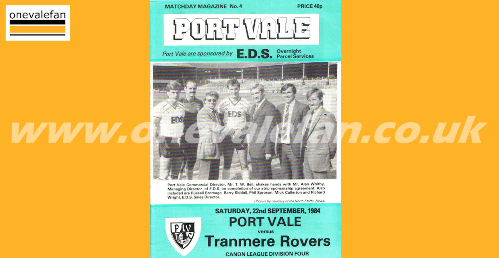 Read the Port Vale v Tranmere programme, 1984