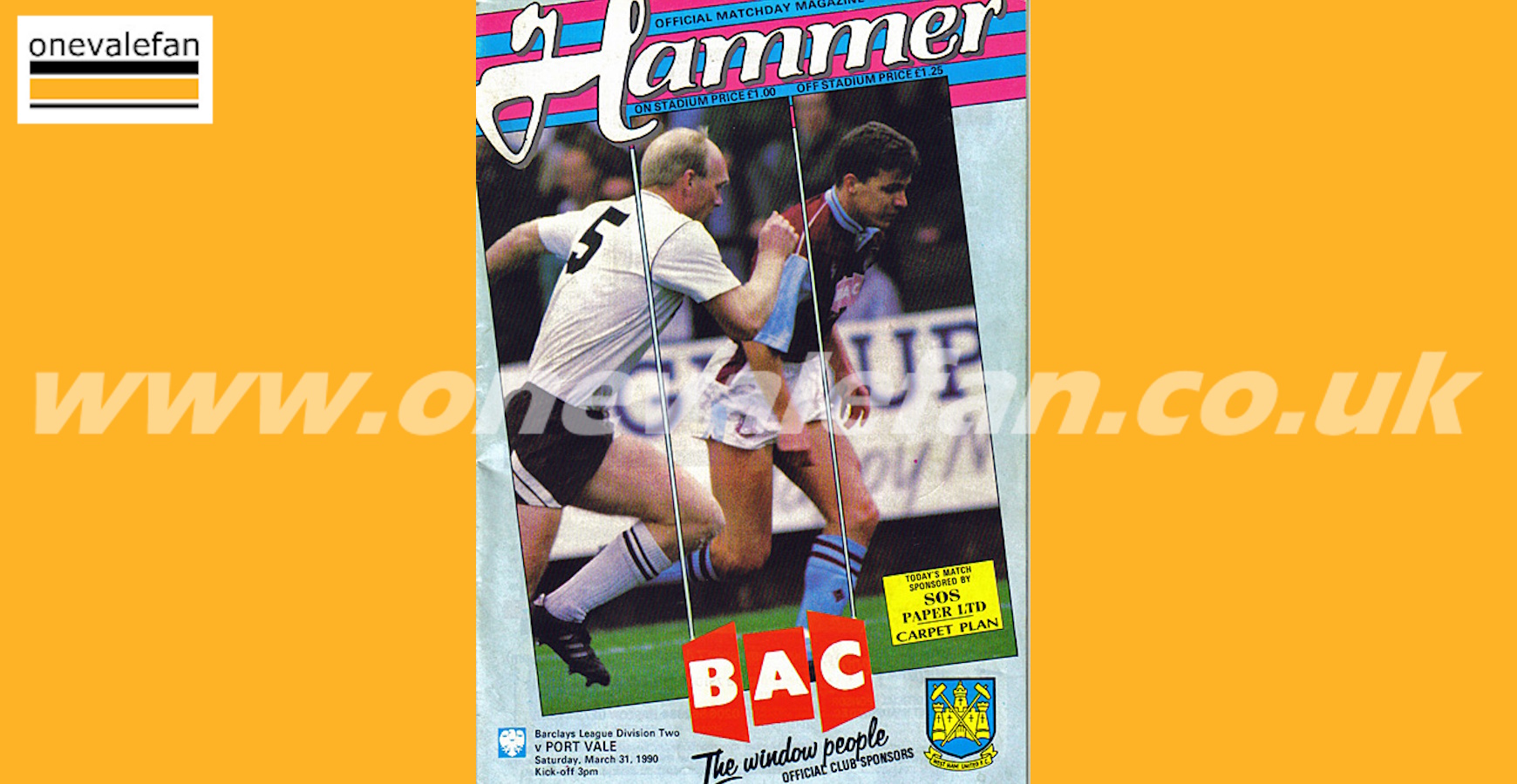 Read the West Ham v Port Vale programme, 1990