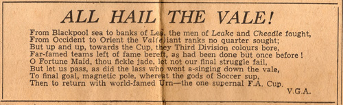 FA Cup semi-final special in the Sentinel - All hail the Vale - press clipping