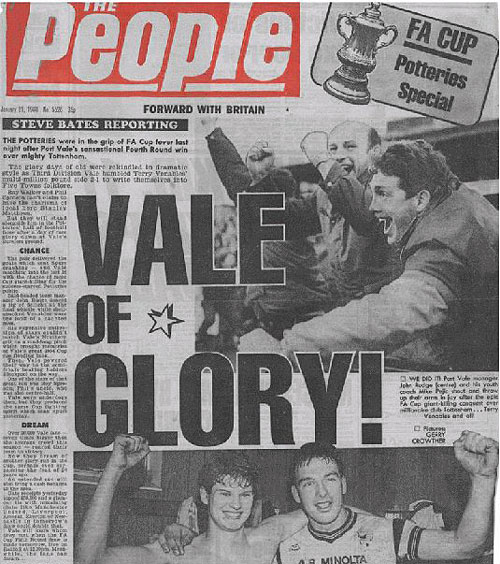 The People front page showing Vale's win over Spurs