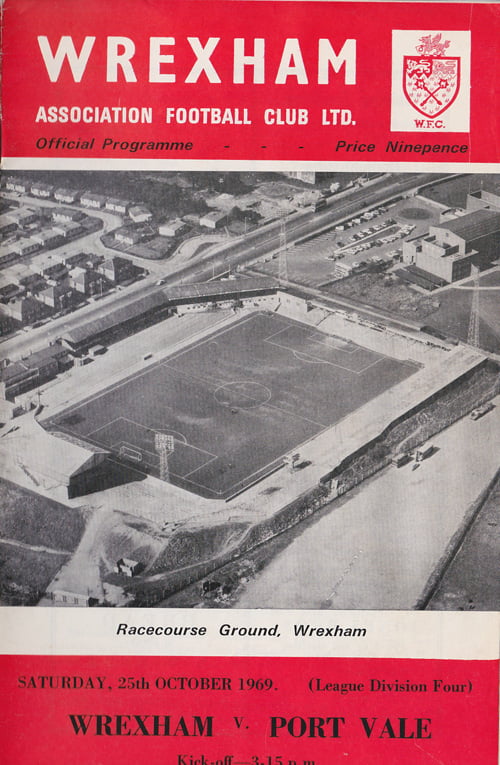 Wrexham v Port Vale programme, 1969