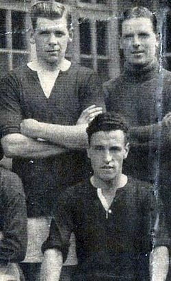 The indestructable Jack Maddock (top left) with keeper Thomas Fern and club record goalscorer Wilf Kirkham (bottom right). This image is from 1926 and courtesy Leigh Briscoe.