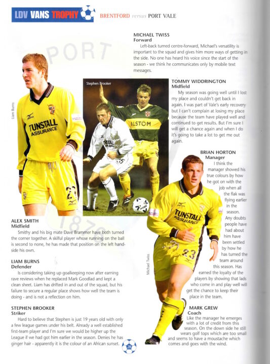 The 2001 LDV Trophy Final programme