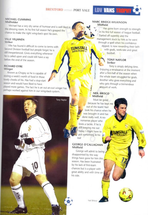 The 2001 LDV Trophy Final programme