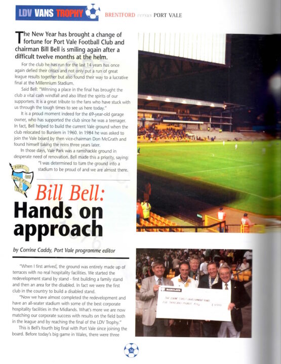 The 2001 LDV Trophy Final programme