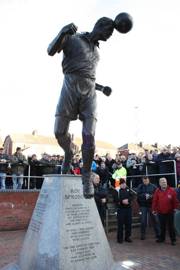 The unveiling of the Roy Sproson statue at Vale Park stadium