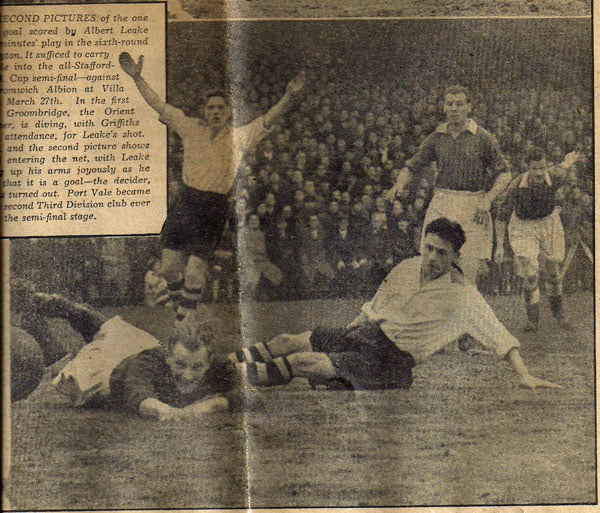 Leyton Orient v Port Vale 1954 - clipping