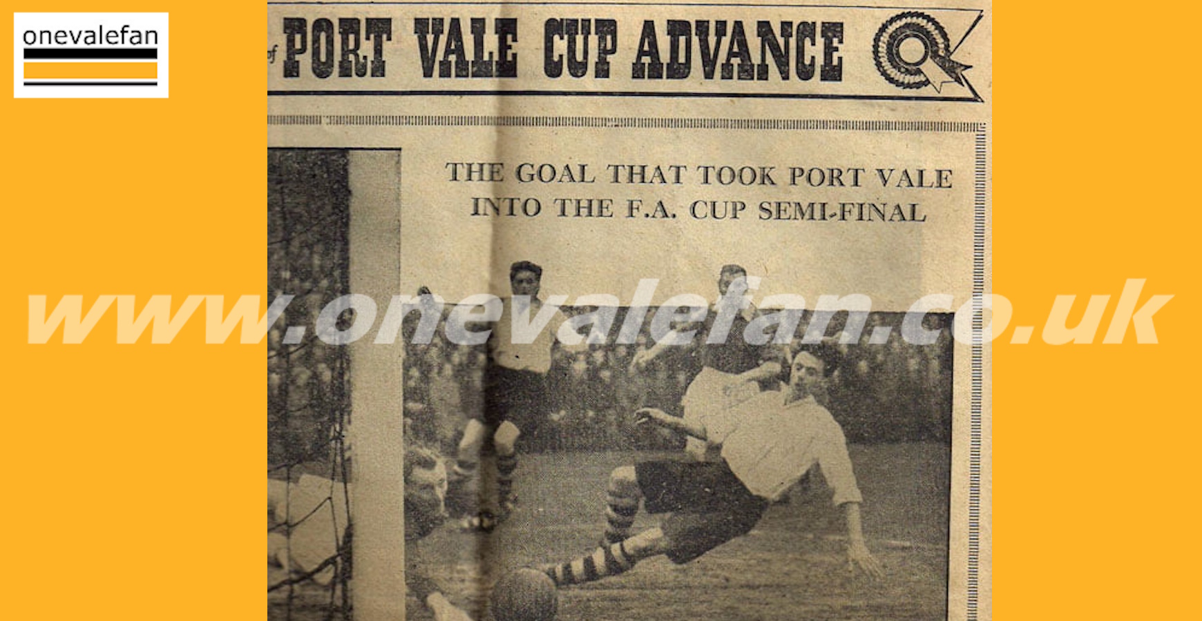 Pictured: the goal that took Port Vale into the 1954 FA Cup semi-final