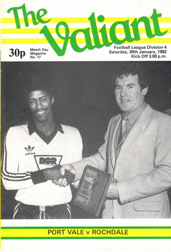 Port Vale v Rochdale programme 1982