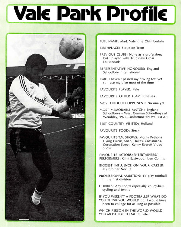 Mark Chamberlain programme feature