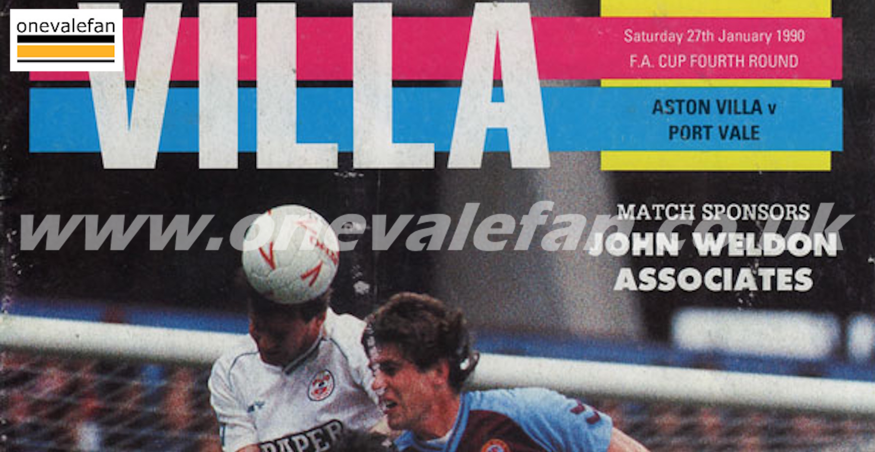 Read the Aston Villa v Port Vale programme, 1990
