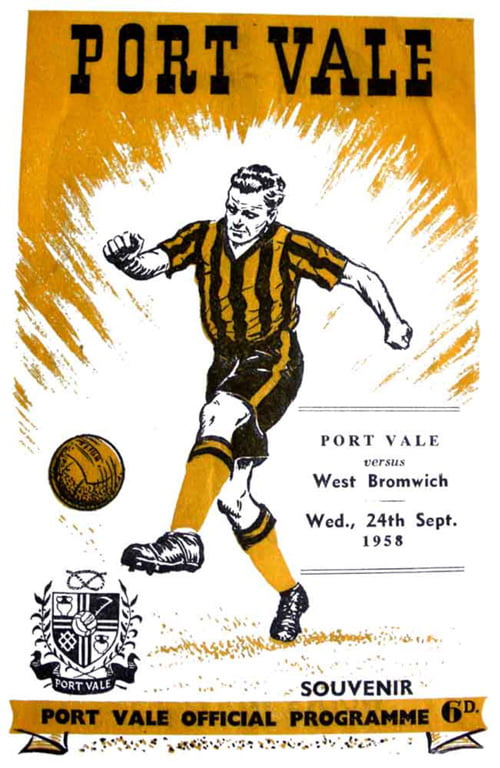 The programme cover for the first floodlit match shows the new kit design