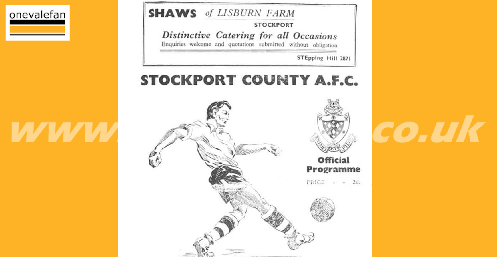Read the Stockport v Port Vale programme, 1952