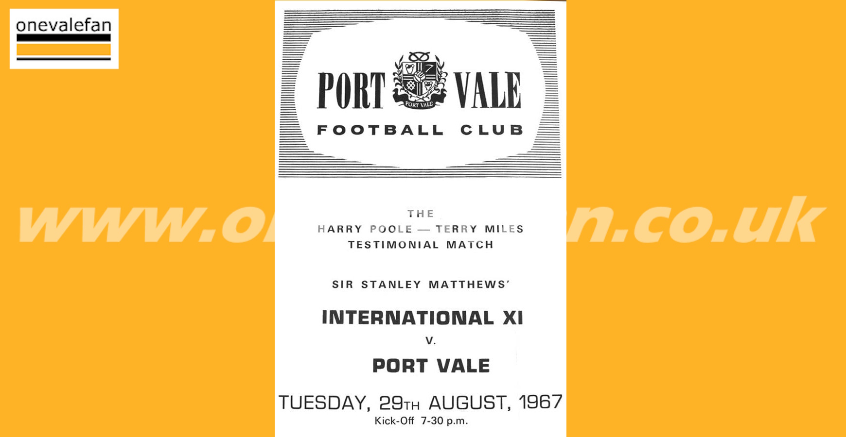 The Harry Poole and Terry Miles testimonial programme