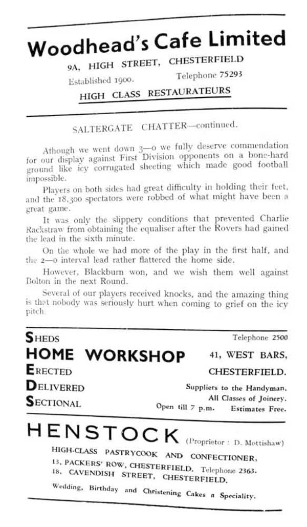 Chesterfield v Port Vale programme 1961 - 3