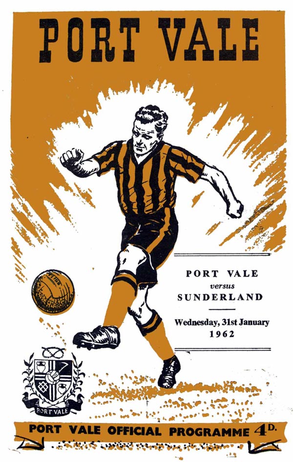 Port Vale v Sunderland programme 1962 - front