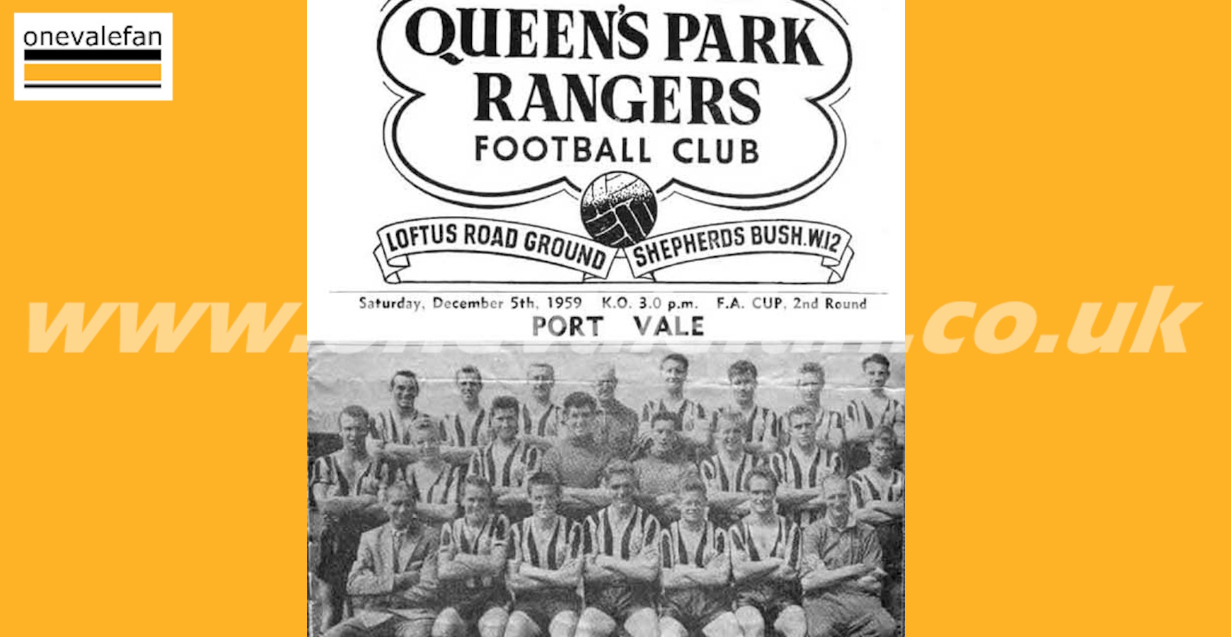 Read the QPR v Port Vale, 1959 matchday programme