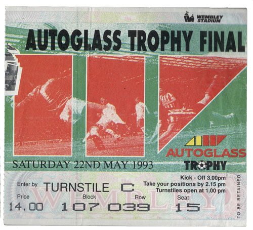 Autoglass Final ticket 1993