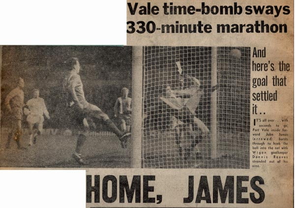 Port Vale's John James in action