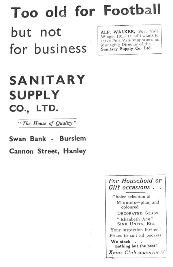 Port Vale v Brighton, 1949 - matchday programme