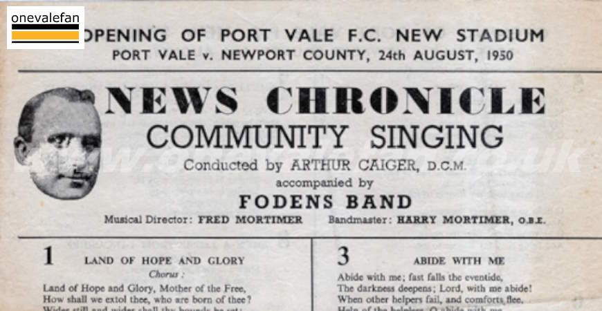 The Vale Park stadium opening day, August 1950