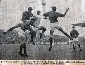 Press clipping - Port Vale striker Ken Wookey
