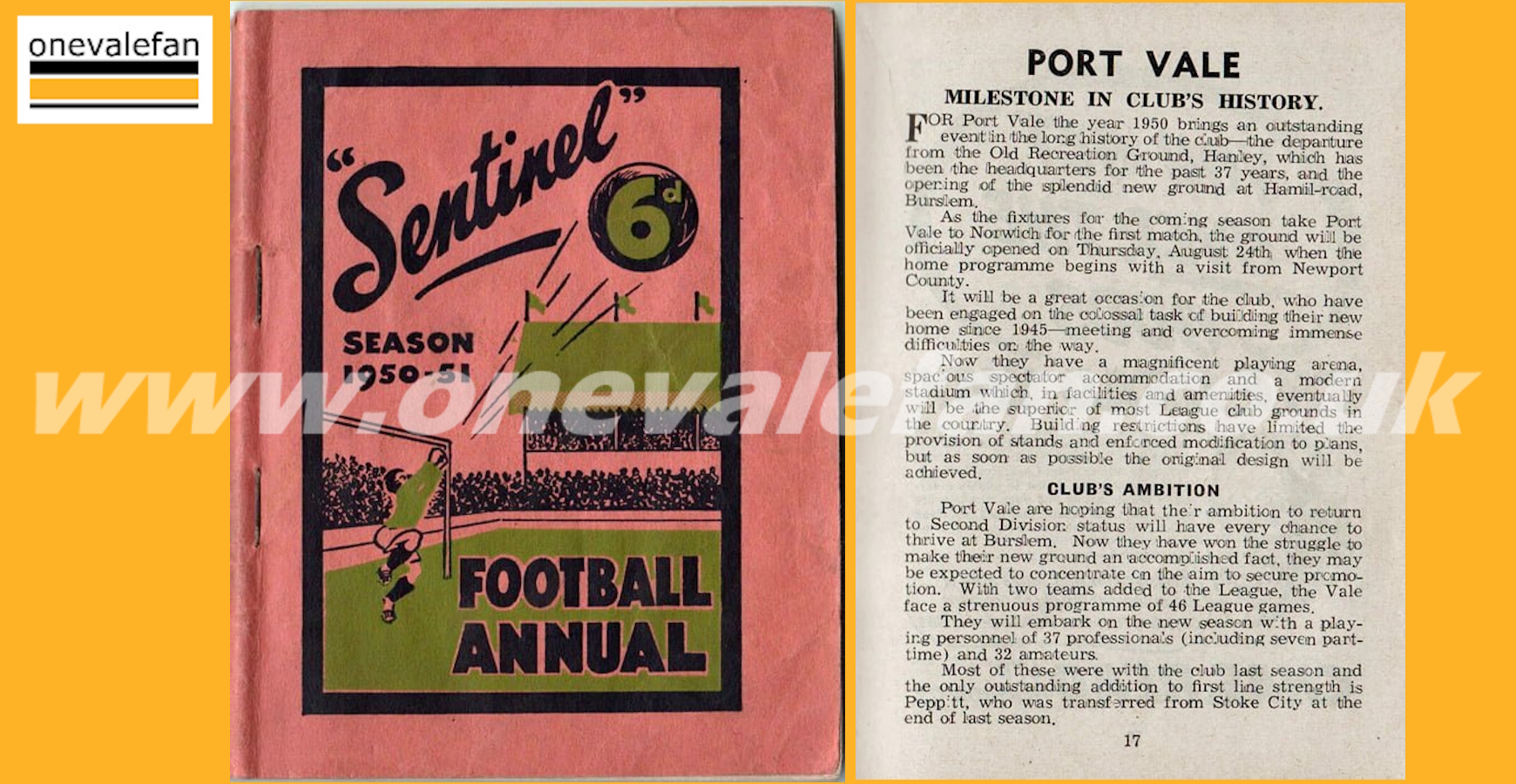 The Sentinel’s 1950-51 Port Vale season preview