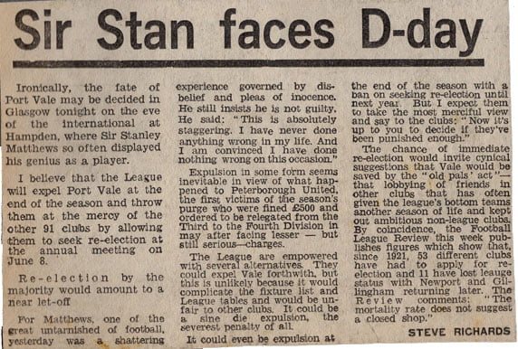 Sir Stan faces D-Day - press clipping