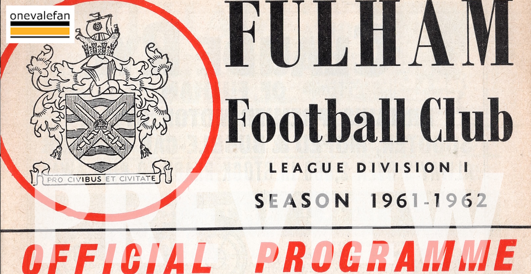 Read the Fulham v Port Vale programme, 1962