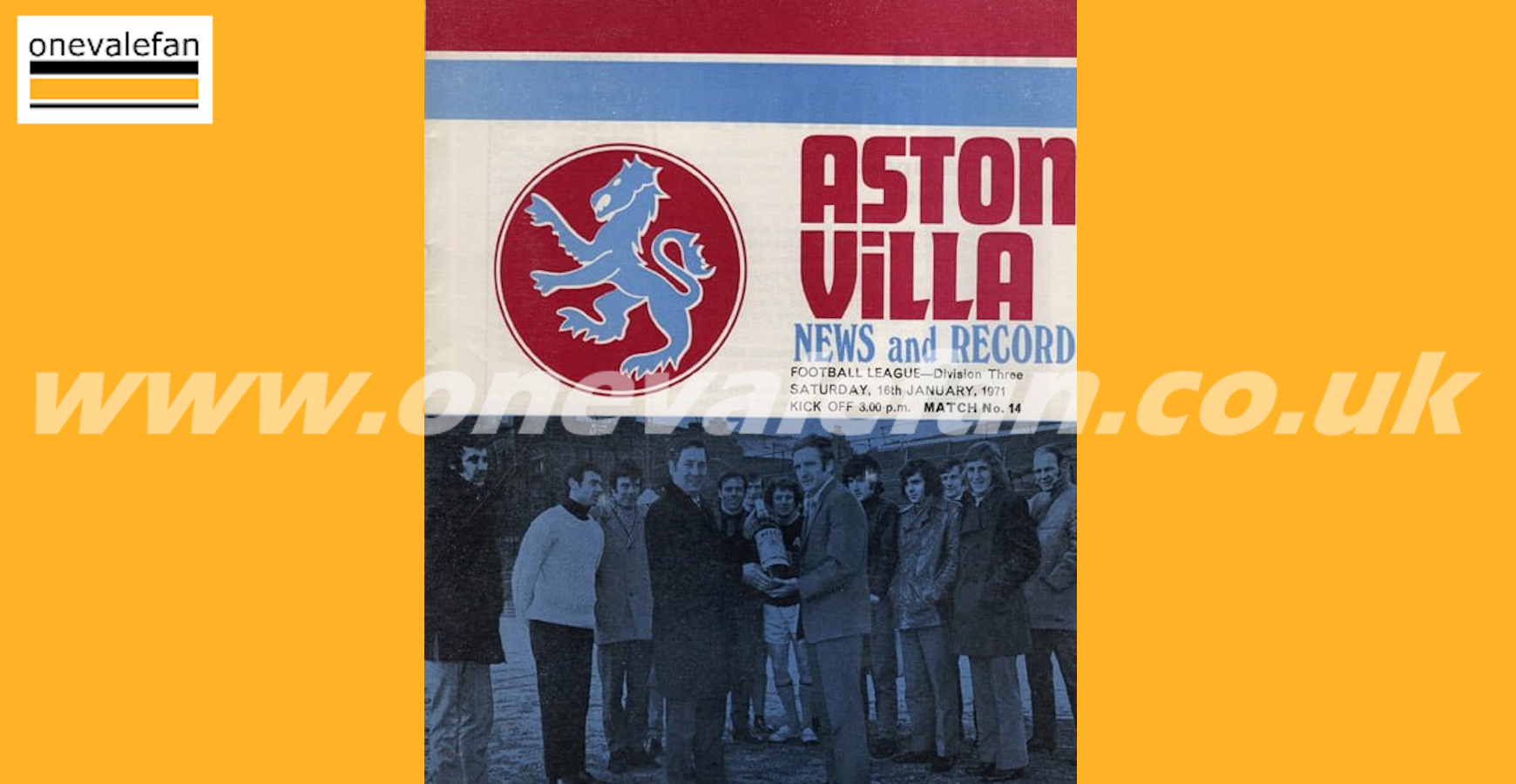 Read the Aston Villa v Port Vale programme from 1971