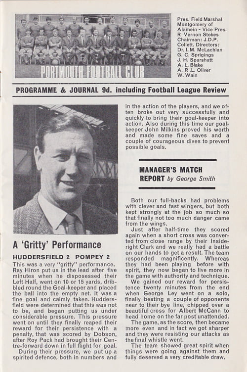 Portsmouth v Port Vale matchday programme, 1967