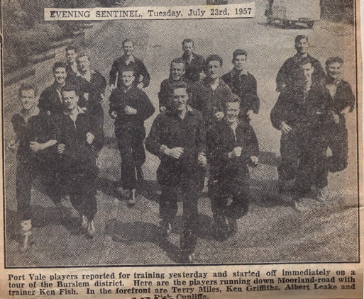 Port Vale players report for training - press clipping